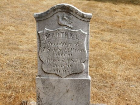 [Picture of Martha Rice grave]